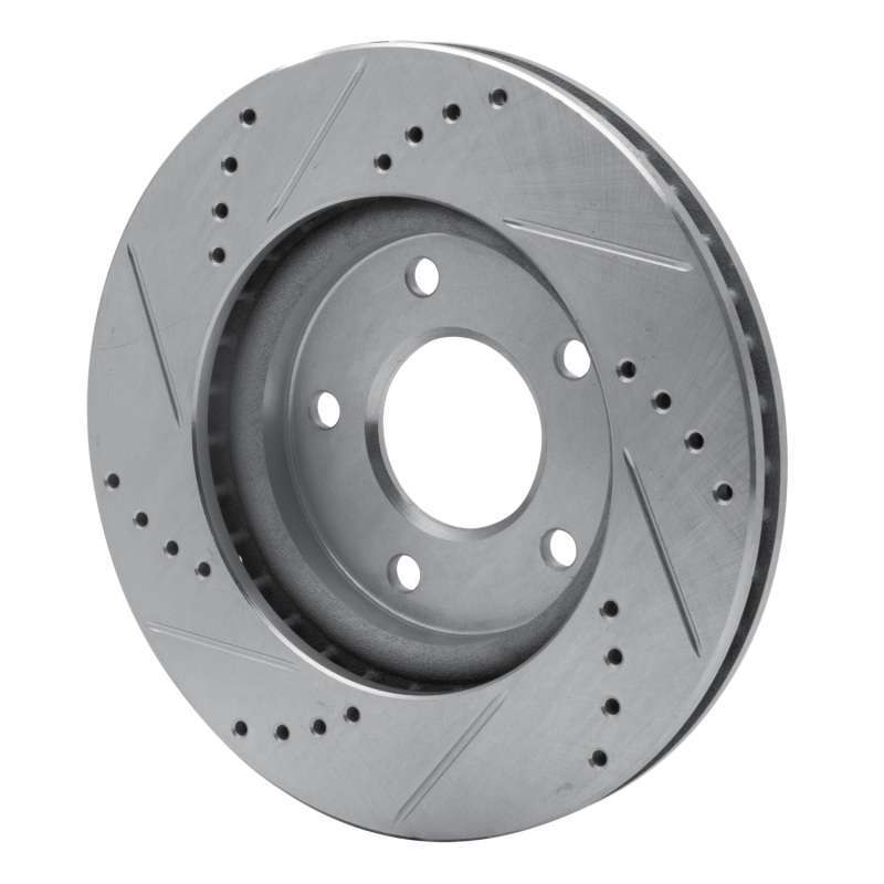 Dodge Caliber Brake Rotor (1) - Front Right - R1 Concepts - Drilled & Slotted - Silver - `07-`17